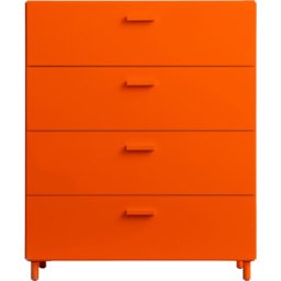 Commode large en bois mdf orange 82x98,7x41cm Relief - String furniture
