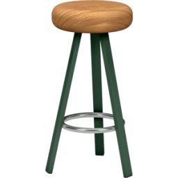 Tabouret haut en chêne et acier olive 75 cm Smack - Matière Grise