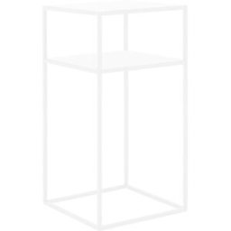 Table haute d'appoint à deux étages blanc en métal 30 x 60 cm Tensio 2 - Custom Form