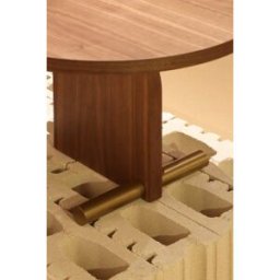 Table d'appoint en noyer et détail doré 42cm Nova 2 - Nomon