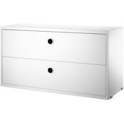 Caisson 2 tiroirs en bois blanc 78 x 30 x 42 cm - String furniture