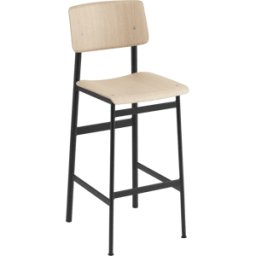 Tabouret de bar en chêne et noir 75 cm Loft - Muuto