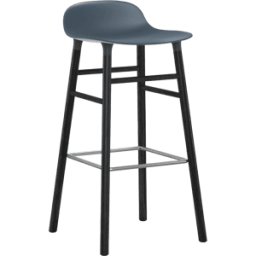 Tabouret de bar en bois noir et pp bleu 75 cm Form - Normann Copenhagen