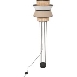 Lampadaire en métal et lin nude 157 x 40 cm Singapour - Market set