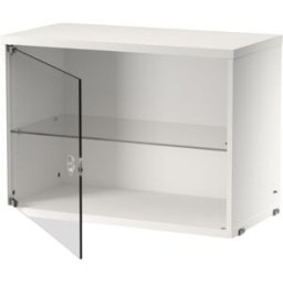 Caisson en bois mdf blanc et porte vitrée 58x42x30cm String System - String furniture