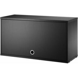 Caisson en bois noir avec porte rabattable - String furniture
