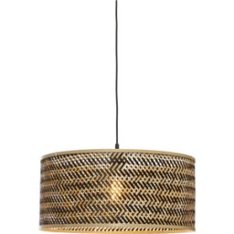 Lampe suspendue ronde en bambou noir et naturel 50x22 cm Java - Good & Mojo