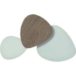 Applique murale 3 écrans triac dimmable aluminium satin blanc et chêne naturel 57x40cm Tria - Bover