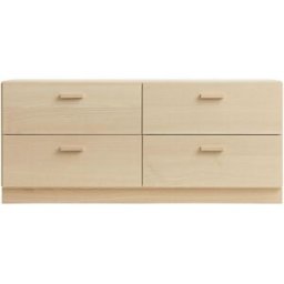 Commode basse et plinthes en bois mdf frêne 123x53,4x41cm Relief - String furniture