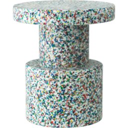 Tabouret blanc multicolore pixelisé Bit blanc Multi - Normann Copenhagen