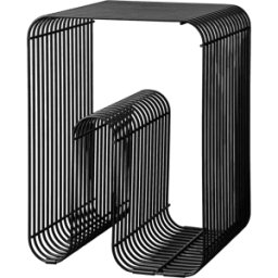 Tabouret et rangement magazine noir 32,4x43cm Curva - AYTM