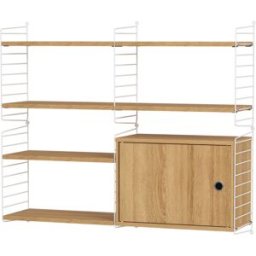 Etagère murale modulable en chêne et acier blanc 120 x 100 x 30 cm Combinaison R - String furniture