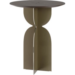 Table d'appoint ronde en acier inoxydable et chêne 50x60cm Ray - Versmissen