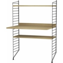 Bureau modulable en chêne et acier noir 80 x 115 x 58 cm Combinaison H - String furniture