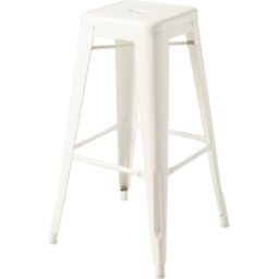 Tabouret de bar de jardin en acier blanc perlé 75cm H75 - Tolix