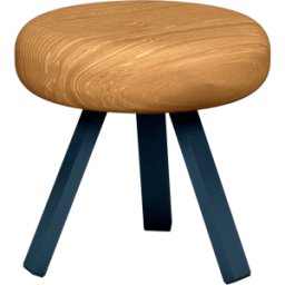 Tabouret en chêne et acier denim 35 cm Smack - Matière Grise