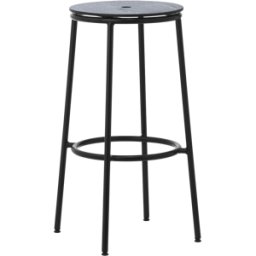 Tabouret de bar en acier et aluminium noir 65 cm Circa noir Aluminum - Normann Copenhagen