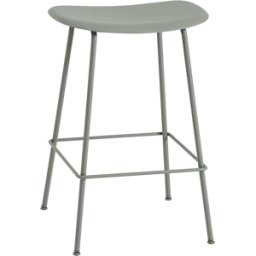 Tabouret de bar 65cm vert piétement tubes Fiber - Muuto