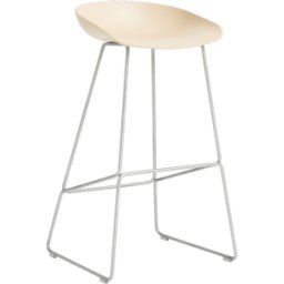Tabouret de bar en plastique recyclé pêche et pieds en acier 75 cm AAS 38 2.0 - HAY