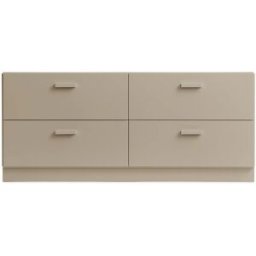 Commode basse et plinthes en bois mdf beige 123x53,4x41cm Relief - String furniture