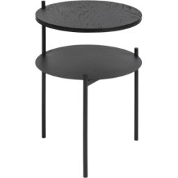 Table de chevet en chêne plaqué et acier noire Tu - noo.ma