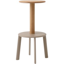 Tabouret de bar en chêne et gris beige 75cm Massif AV40 - &tradition