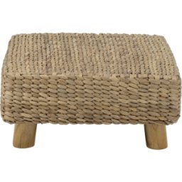 Tabouret carré en jacinthe d'eau naturelle marron 50 x 50 cm Mojo - Bloomingville Mini