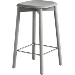 Tabouret de bar en bois de chêne gris 65 cm Soft Edge 32 - HAY