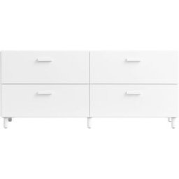 Commode basse en bois mdf blanc 123x53,1x41cm Relief - String furniture