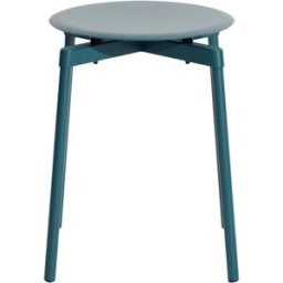 Tabouret d'extérieur en métal bleu océan 45cm Fromme - Petite friture