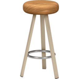 Tabouret haut en chêne et acier crème 75 cm Smack - Matière Grise