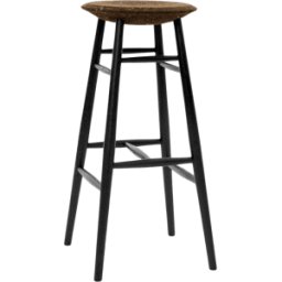 Tabouret de bar en liège foncé et bois noir Drifted - Hem