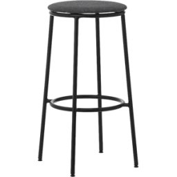 Tabouret de bar en tissu noir et acier noir 75 cm Circa MLF16 noir MLF16 - Normann Copenhagen