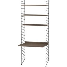 Bureau modulable en noyer et acier noir 80 x 200 x 58 cm Combinaison A - String furniture