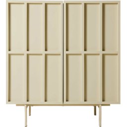 Buffet haut en bois mdf et métal crème 80 x 40 x 89 cm - Hkliving