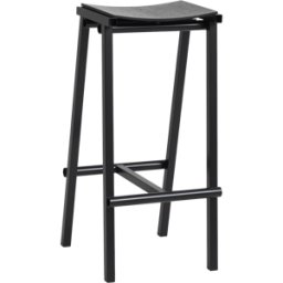 Tabouret de bar en bois de chêne noir et acier noir 75cm Tabourete 8 - Hay