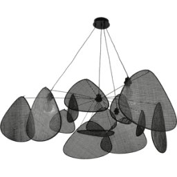 Grande suspension en cannage noir 150 cm Screen - Market set