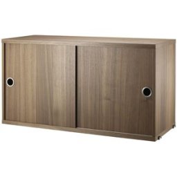 Caisson en noyer 2 portes coulissantes 78 x 30 x 42 cm - String furniture