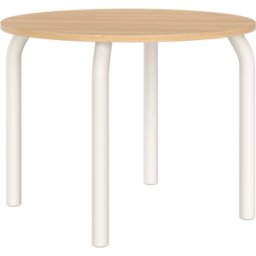 Table de salle à manger ronde en chêne et pieds beige désertique 100cm Meko - noo.ma