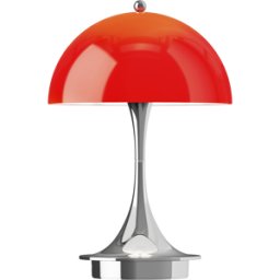 Lampe portable rouge et chrome Panthella 160 Portable V3 - Louis Poulsen