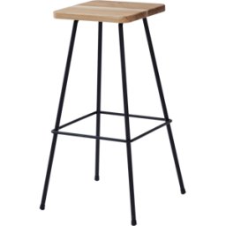 Tabouret de bar en acier noir 30x70cm Barni - Metallbude