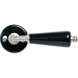 Poignée de porte simple en porcelaine noire sur rosace Canon - Merigous