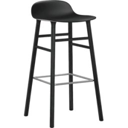 Tabouret de bar en bois noir et pp noir 75 cm Form - Normann Copenhagen