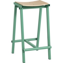 Tabouret de bar en bois de chêne et acier vert jade 65cm Tabourete 8 - Hay