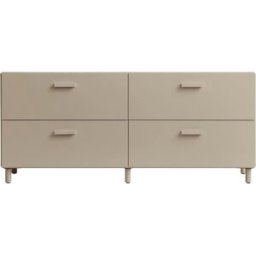 Commode basse en bois mdf beige 123x53,1x41cm Relief - String furniture