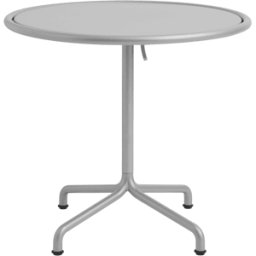 Table de jardin ronde en aluminium laqué gris argenté 80x74cm Deville - HAY