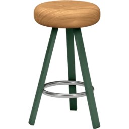 Tabouret haut en chêne et acier olive 65 cm Smack - Matière Grise