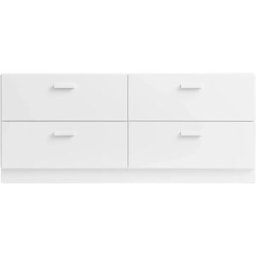 Commode basse et plinthes en bois mdf blanc 123x53,4x41cm Relief - String furniture