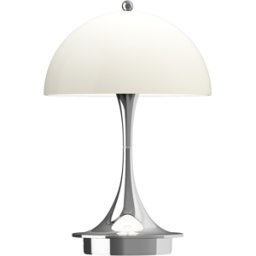 Lampe portable chromée et beige Panthella 160 Portable V3 - Louis Poulsen