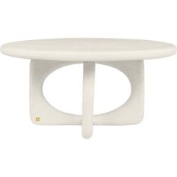 Table basse en polyester renforcé de fibres de verre blanc cassé 90x43cm Neo - Versmissen
